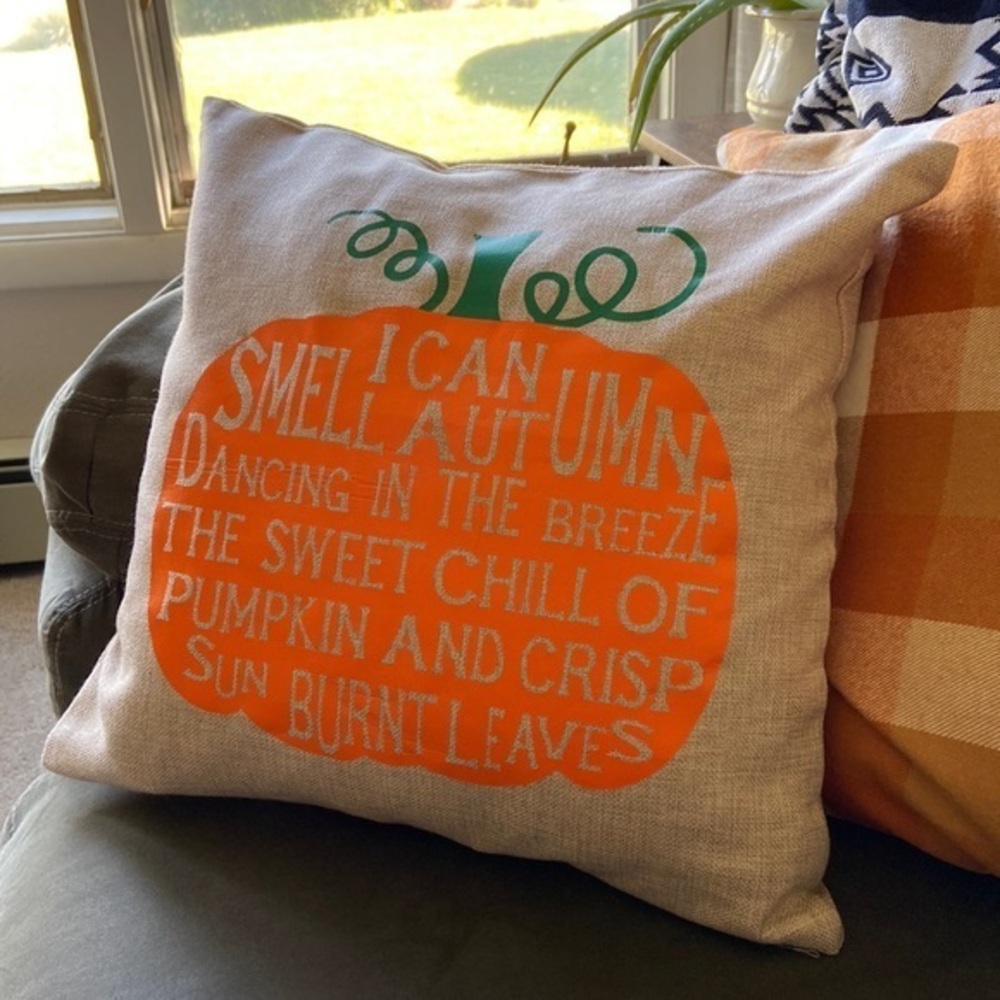 16” X 16” Off White Burlap Autumn Pillowcase
